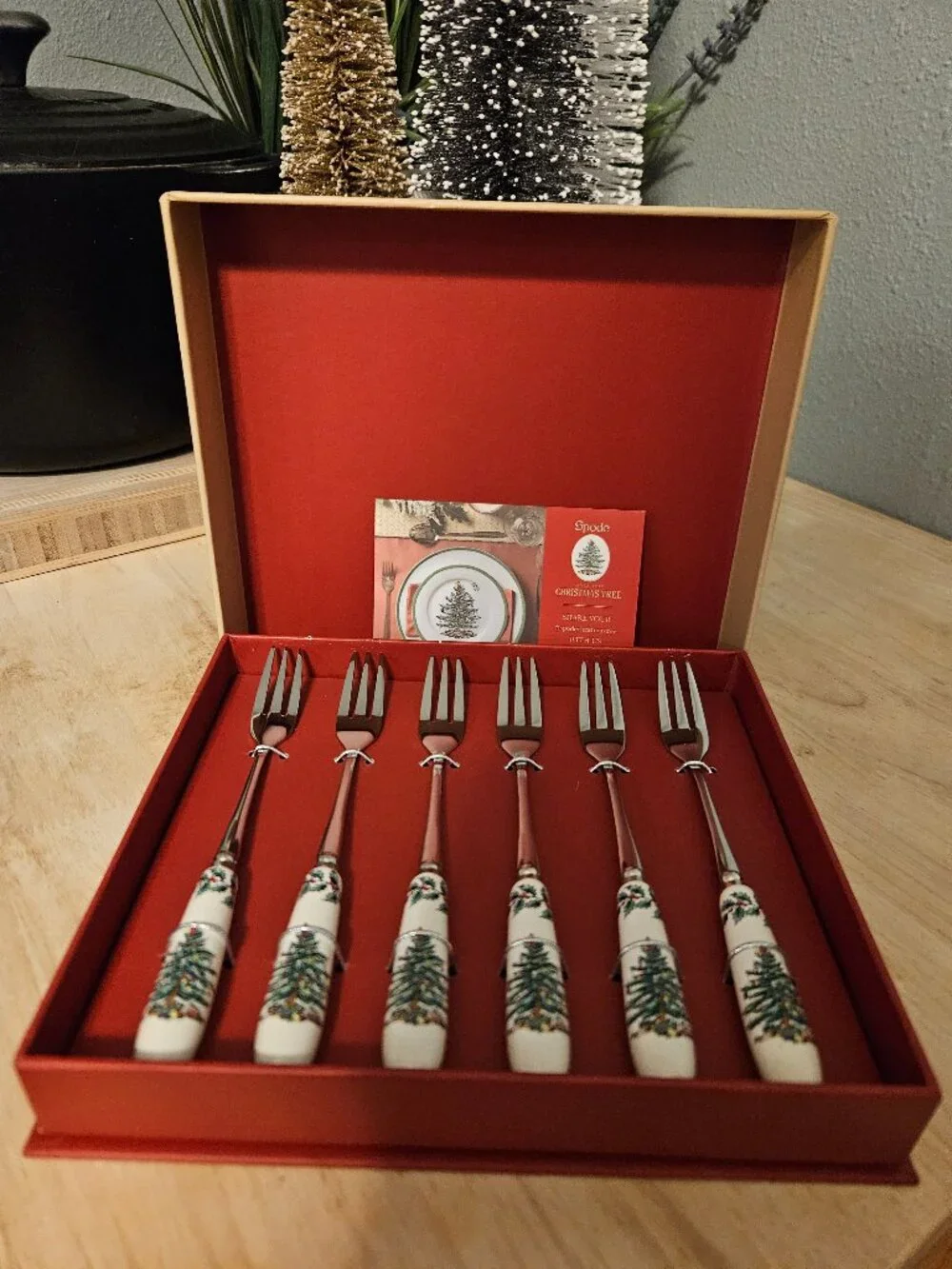Spode Christmas Tree Set of 6 Pastry Forks